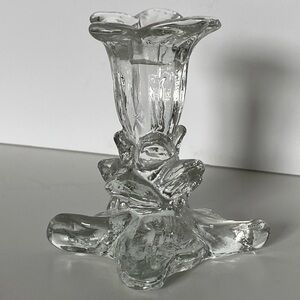 GOEBEL Daffodil Candle Holder Crystal Easter Flower Floral 4.25” EUC Signed